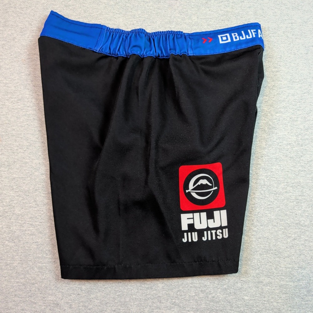 Fuji BJJ Jiu Jitsu Fanatics Grappling Fight Shorts Black Blue Mens Size 30 - Picture 4 of 8